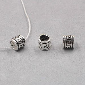 2Pcs, 6mm Sterling Silver Tube Beads -- 925 Silver Antique Tibetan Style Bead Wholesale For Bridesmaid Gift Party