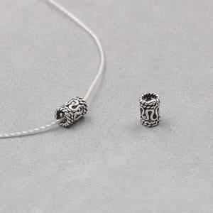 4Pcs, 4mm Sterling Silver Tube Beads -- 925 Silver Antique Tibetan Style Bead Wholesale For Bridesmaid Gift Party