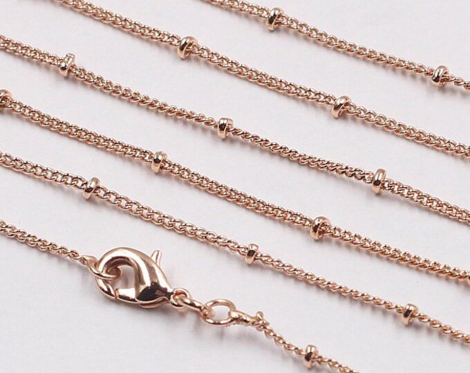 24 Inches Satellite Chain Rose Gold Plated Necklaces With - Etsy