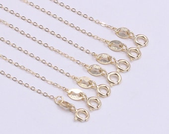 14K Gold Plated Sterling Silver Cable Chain Necklace, 20 Inch