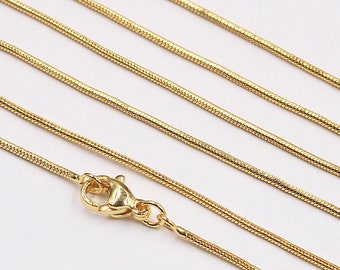 18K Snake Chain Gold Plated Necklace, With Losbter Clasp Wholesale Bulk Sale Supply