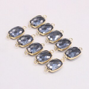 16mm Faceted Iron Jasper Charms, Iron Connectors, Jasper Bracelet Charm, Retangle Necklace Charm, Jasper Connector KG068-11