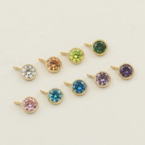 14K Gold Filled 4mm Round Zircons Charm, Gold Filled Necklace Charm, Bracelet Charm, DIY Finding Wholesale