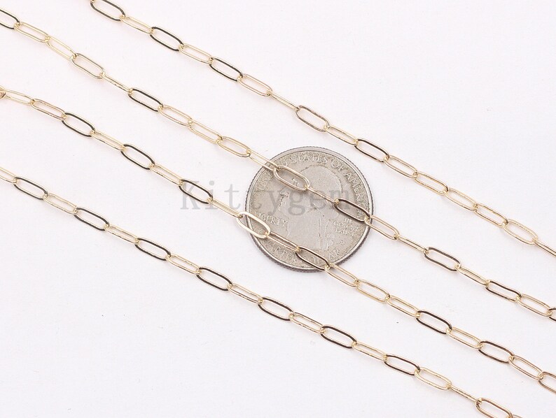 37mm 14K Gold Plated Rectangle Chains Wholesale Link Chain Etsy