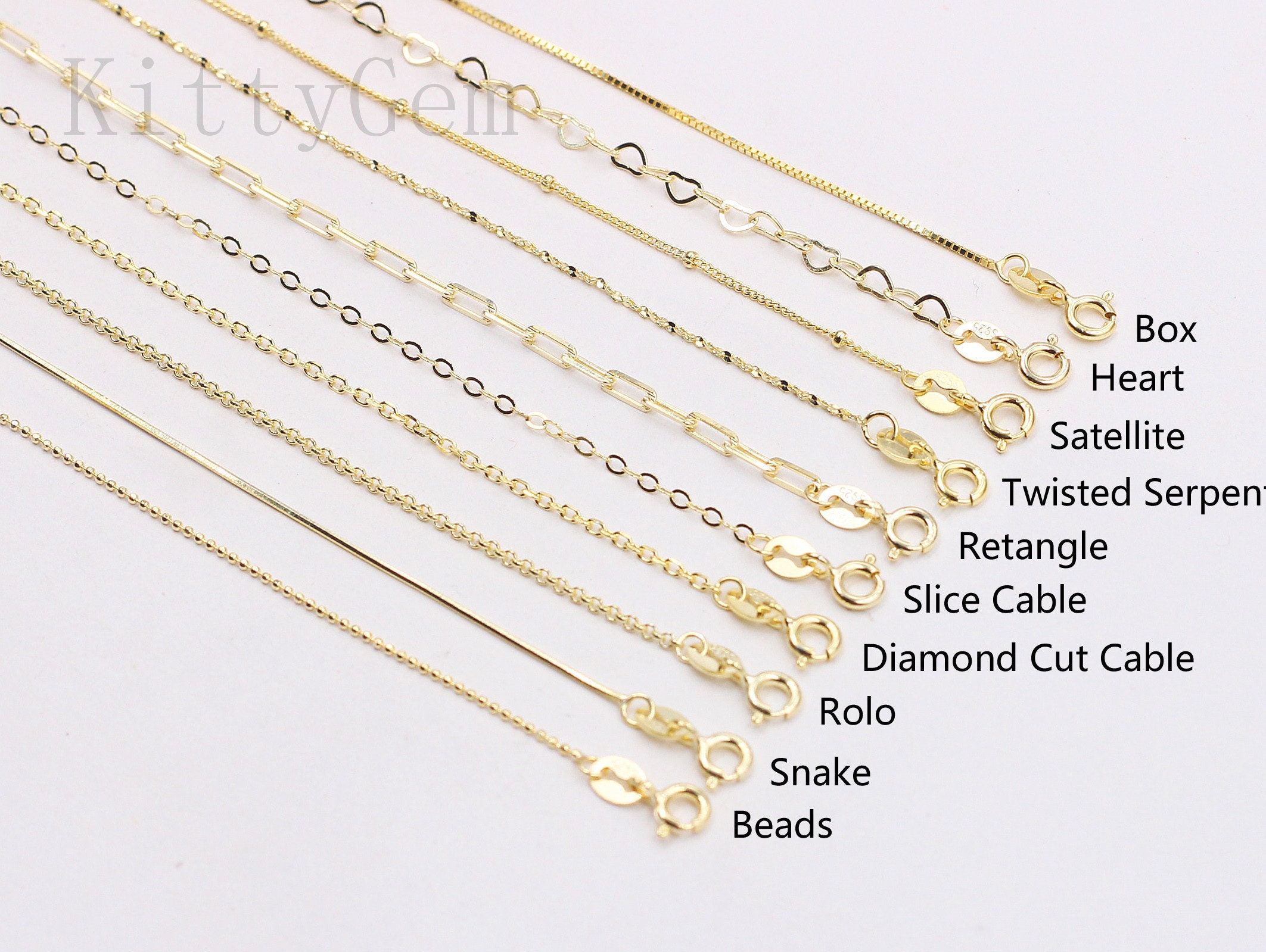 Gold Plated Necklace Chain, Vermeil Sterling Silver Necklace Chain-Bracelet,  Anklet - Vermeil Chain Bulk - Tiny Curb Chain-Necklace - All Sizes.