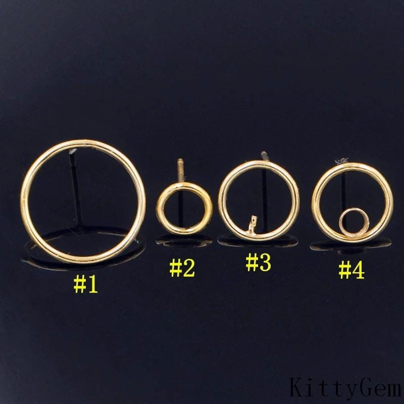 14K Gold Filled Earring Setting, Gold Filled Ear Hoops, DIY Finding…