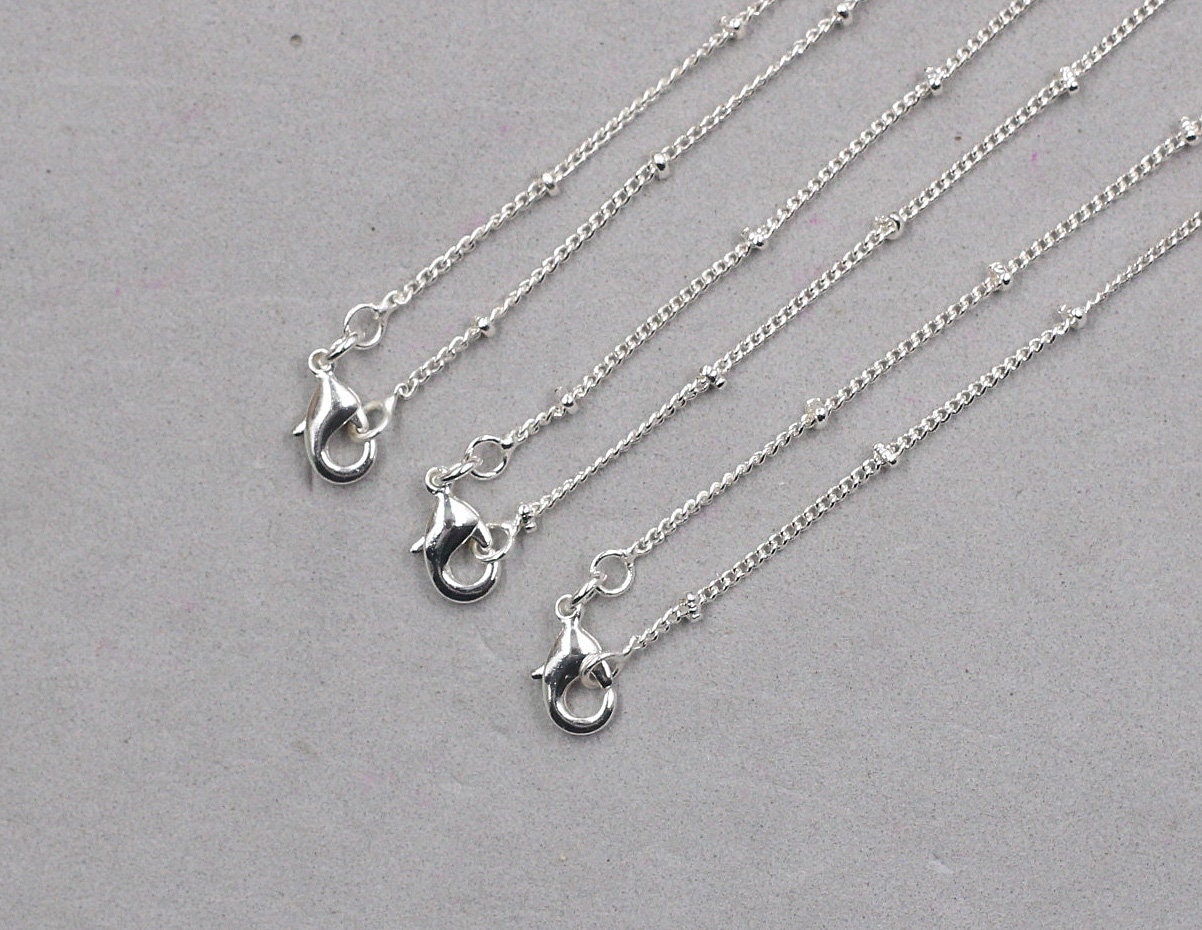 Silver Plated Satellite Chain Necklace 16-24” – Lead & Nickel Free