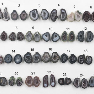 20 mm naturliga geodepar -- med glittrande druzy drusy cabochon grossist för designer YHA-308-1
