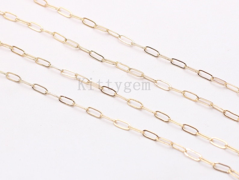 37mm 14K Gold Plated Rectangle Chains Wholesale Link Chain Etsy