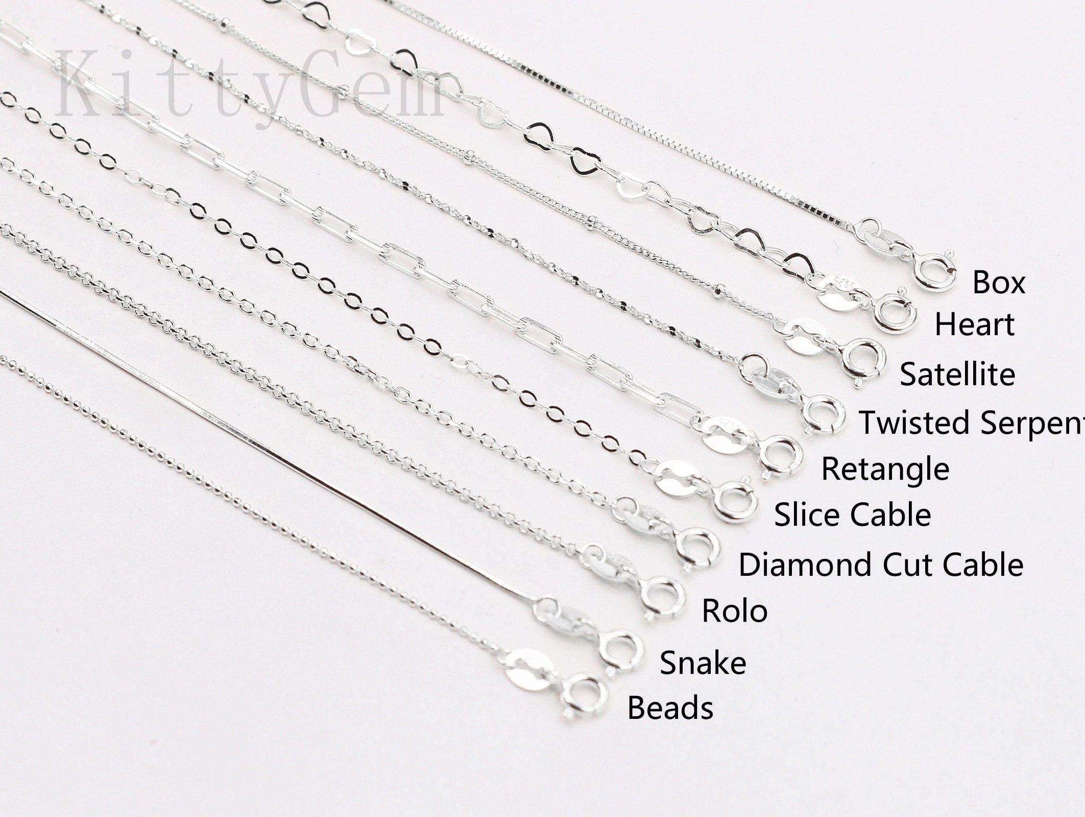 Sterling Silver Chain - 0.9mm Twisted Diamond Cut Chain - 16, 18