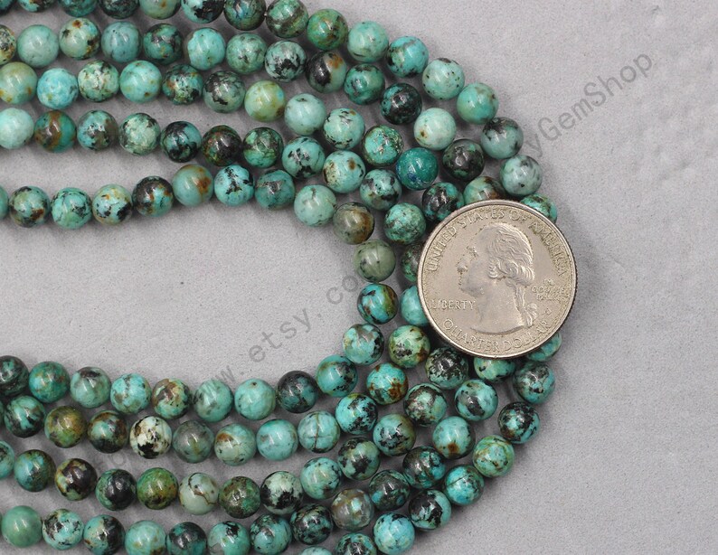 6mm African Turquoise Beads Wholesale Loose Round Ball Bead With Well Polished Gemstone Natural Stone CC-014