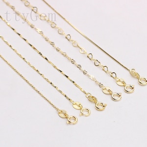 18 Sterling Silver 18K Gold Vermeil Plated Chain Necklaces 925 Silver Charms Wholesale For Bridesmaid Gift Party image 8