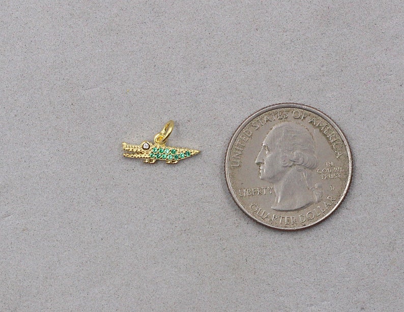 15mm Sterling Silver Crocodile Gold Plated Pendant 925 Silver Pendants Charms Wholesale For Bridesmaid Gift Party YX-Y1685-B