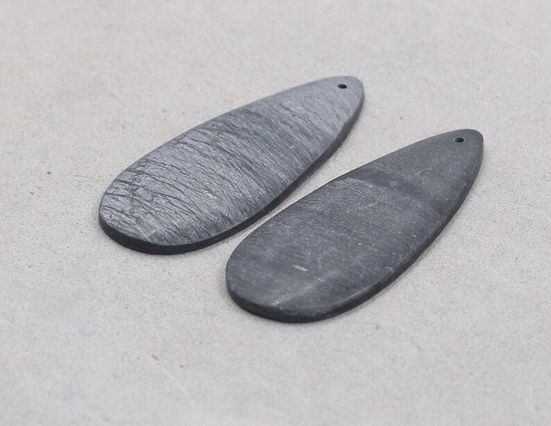 42mm Black Jasper Pair Natural Gemstone Supply For Handmade Earrings Jewelry DJ-022