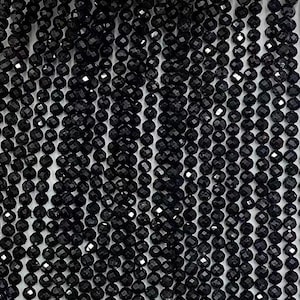 2 Strands Natural Tourmaline Beads, Black Tourmaline Faceted Bead, Gemstone Beads For Necklaces Bracelets Earrings Making Wholesale Supplies