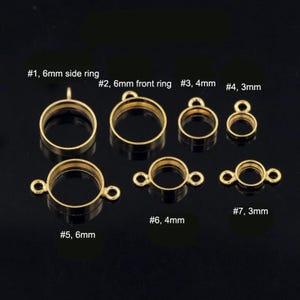 14K Gold Filled Round Cabachon Setting, 3-6mm Gold Filled Pendant Blank, Gemstone Bezel, DIY Finding Wholesale