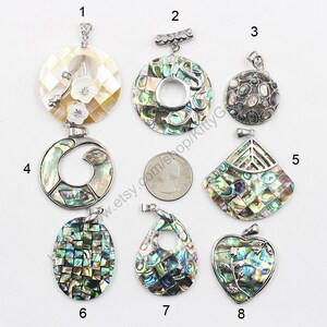 Abalone Shell Pendant Sea Paua Shell Pendant For Necklace Making YHA-185 image 2