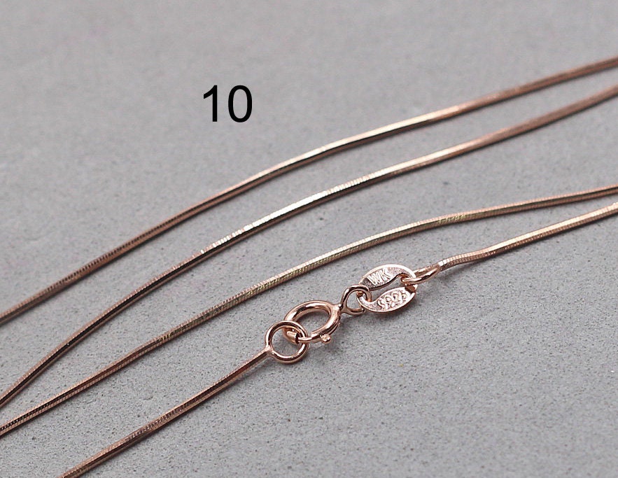 925 Sterling Silver Rose Gold Plated Chain Necklaces 925 Silver