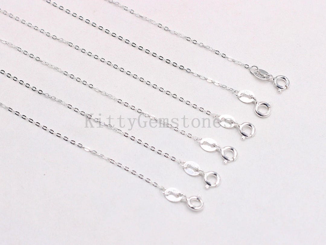 Collana Con Catena A Maglie Strette Da 1,6 Mm Placcata In Argento - Foto 3