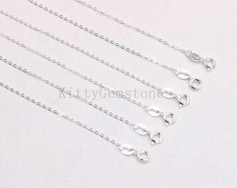 16-24" Sterling Silver Cable Chain Necklaces, 925 Silver Charms Wholesale For Bridesmaid Gift Party