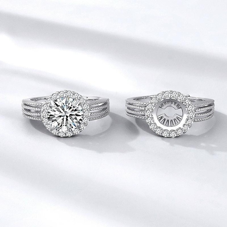 High Setting Rings Round 8mm Round Sterling Silver Ring Settings - Etsy