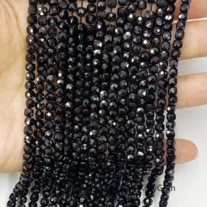2 Strands Spinel Beads, Natural Black Spinel Faceted Cube Bead, Necklace Beads, Bracelet Beads, For Jewelry Making Wholesale Supplies