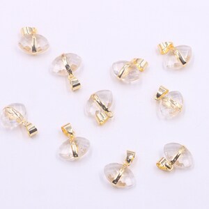 15mm Clear Quartz Charms, Faceted Charms, Eye Charm, Mariquesa Pendants, Gemstone Pendants Electroplated Gold Edge Wholesale KG066