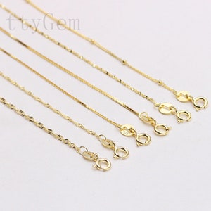 18 Sterling Silver 18K Gold Vermeil Plated Chain Necklaces 925 Silver Charms Wholesale For Bridesmaid Gift Party image 6