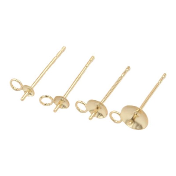 Perni per orecchini riempiti in oro 14K, perline semiforate, creazione di gioielli fai da te