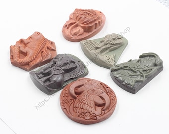 SALE Handmade Carved Natural Stone Pendant YHA-211+