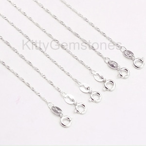 16-24" Sterling Silver Wave Chain Necklaces, 925 Silver Charms Wholesale For Bridesmaid Gift Party