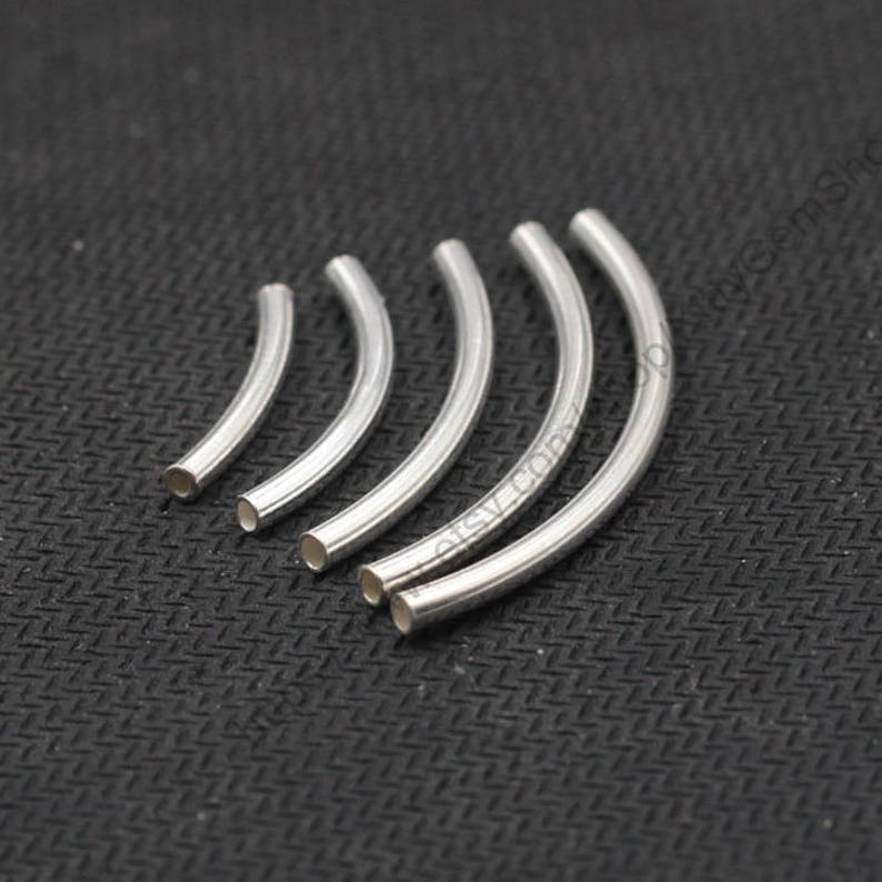 1pcs Sterling Silver Curved Tube 925 Silver Charms Etsy