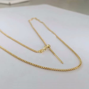 14K Gold Filled 1.2mm Round Box Adjustable Necklaces, 7,8,20 Inches, Gold Filled Chains, For Bridesmaid Gift Party Necklace Making
