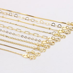 18 Sterling Silver 18K Gold Vermeil Plated Chain Necklaces 925 Silver Charms Wholesale For Bridesmaid Gift Party image 2