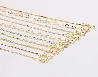 925 Sterling Silver 18K Gold Vermeil Plated Chain Necklaces -- 925 Silver Charms Wholesale For Bridesmaid Gift Party