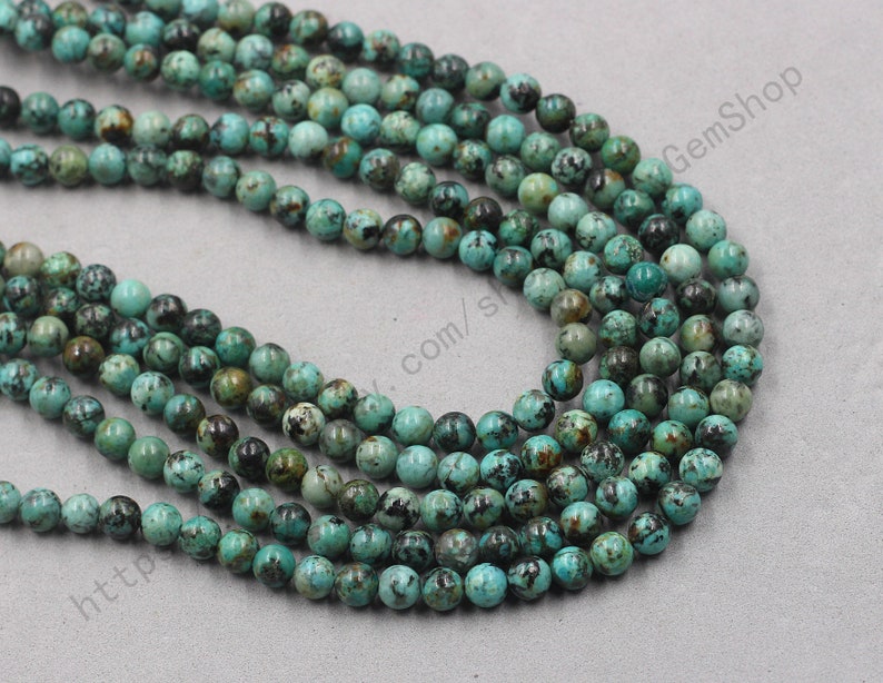 6mm African Turquoise Beads Wholesale Loose Round Ball Bead With Well Polished Gemstone Natural Stone CC-014