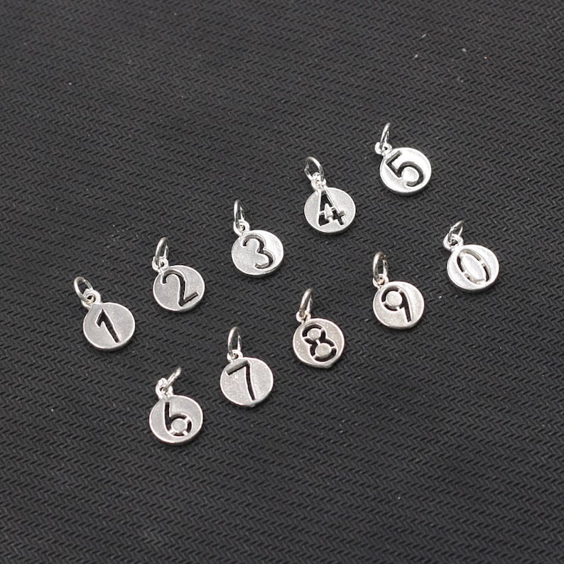 Sterling Silver Number Pendants 10x10x1.4mm 925 Silver Etsy