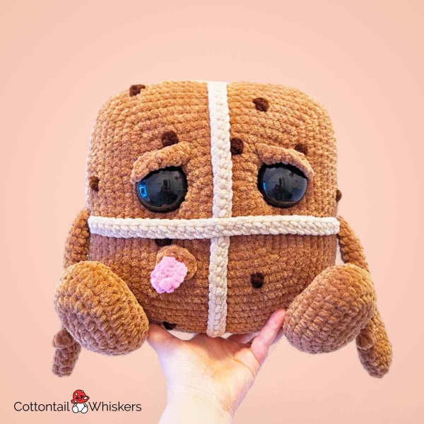 Easter Crochet Pattern Bundle, Hot Cross Bun PDF Digital Download, Amigurumi Bread Tutorial