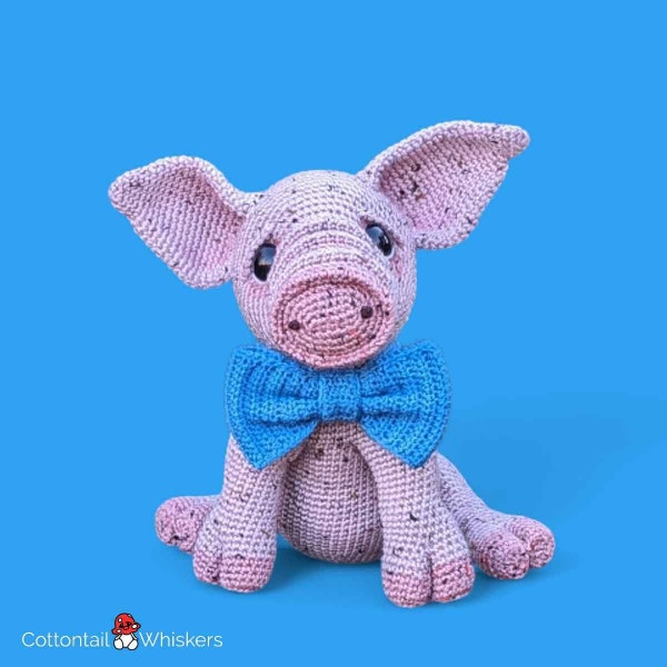 Süßes Schwein Häkelanleitung - PDF Download, Schweinchen Plüschtier, Schweinchen Stofftier, Amigurumi Plushie