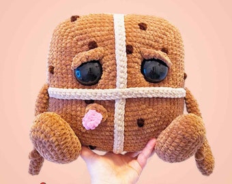 Lot de motifs au crochet de Pâques, téléchargement numérique de petits pains croisés au format PDF, tutoriel pain Amigurumi