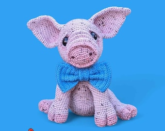 Süßes Schwein Häkelanleitung - PDF Download, Schweinchen Plüschtier, Schweinchen Stofftier, Amigurumi Plushie