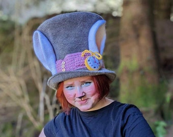 Top Hat Crochet Pattern, Alice in Wonderland Mad Hatter, PDF Download, White Rabbit Cosplay