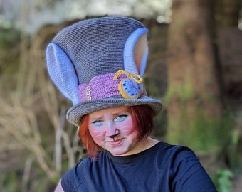 Crochet Top Hat, Alice in Wonderland, PDF PATTERN ONLY, White Rabbit, Fob Watch, Cosplay Hat