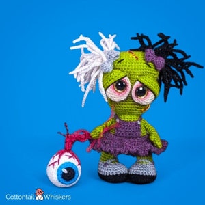 Frankenstein Doll Crochet Pattern - Halloween Eyeball PDF Bundle - Amigurumi Soft Toys - Poke & Drip