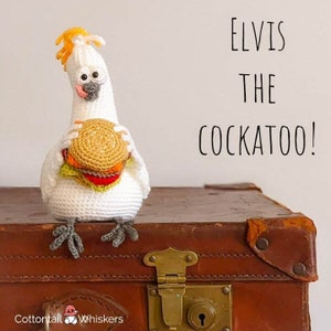 Crochet Cockatoo PDF Download Pattern, Cute Parrot Doll Tutorial for Amigurumi, Elvis Soft Toy