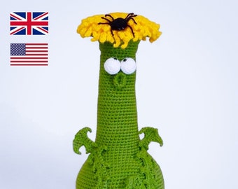 Crochet Dandelion Flower Doorstop, PDF PATTERN ONLY, Amigurumi Spider, Garden Gift, Spring Decor