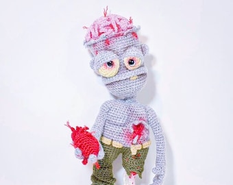 Crochet Valentine Zombie Doll Pattern - Amigurumi PDF Digital Download - Heart Tutorial