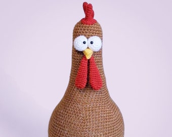 Cheeky Chicken Crochet Pattern, Doorstop PDF Download, Farm Animal Shelf Sitter, Amigurumi Tutorial, Charlie