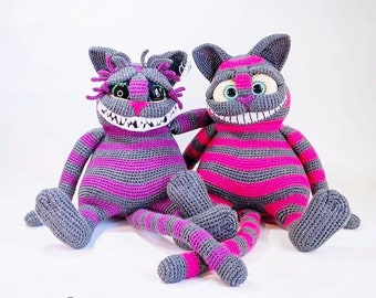 Whimsical Cheshire Cat Crochet Pattern- Instant PDF Download, 2 Styles Included