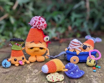 Crochet Candy Corn Pattern Bundle, PDF Download, Accessories Included, Halloween Amigurumi Tutorial